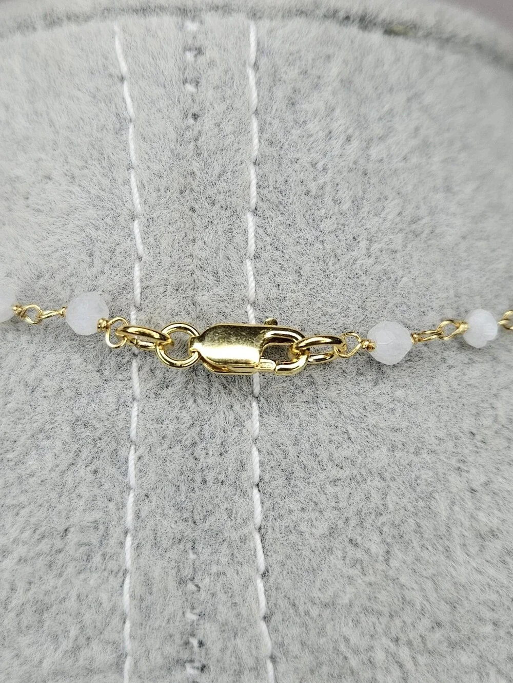18k Gold Vermeil Moonstone Choker Necklace 16